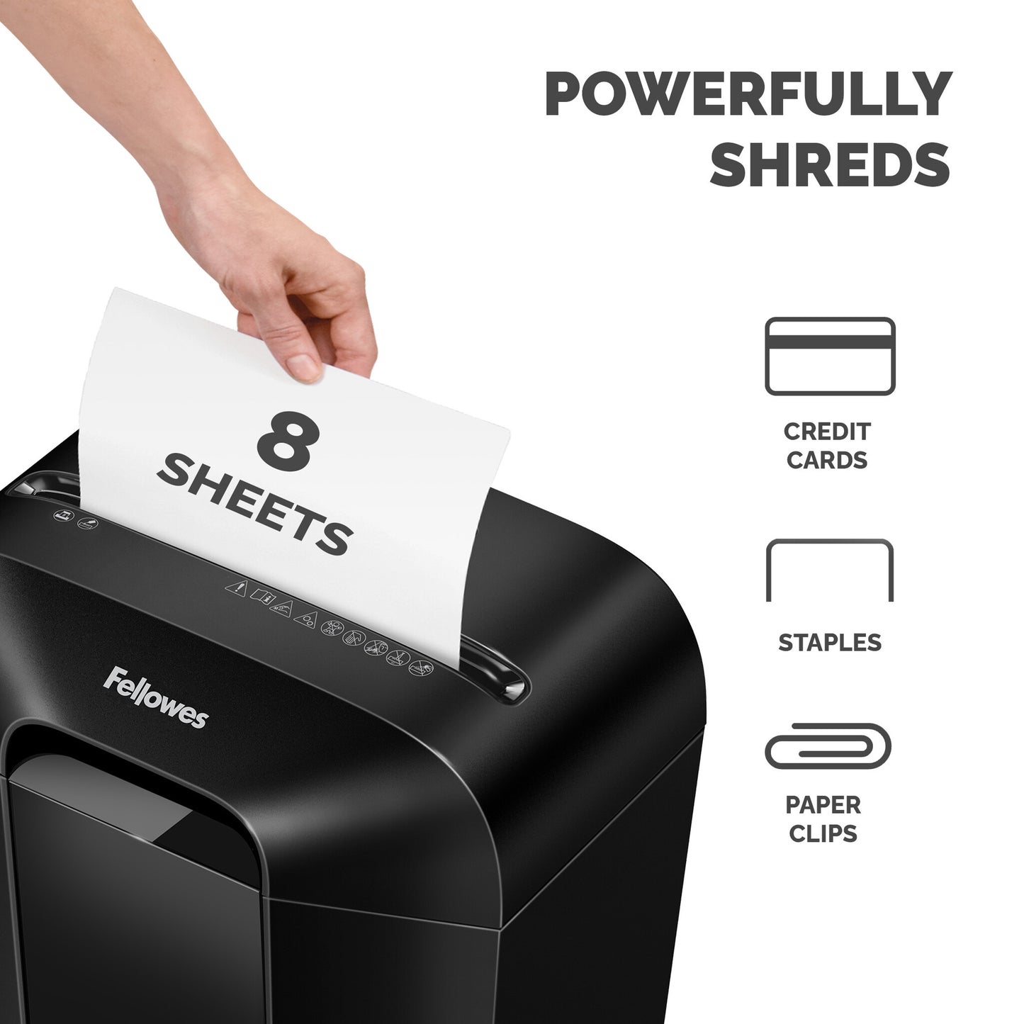 Fellowes LX Series Paper Shredder LX41 8 Sheet Mini Cut Shredder with 17 Litre Bin Advanced Security P4