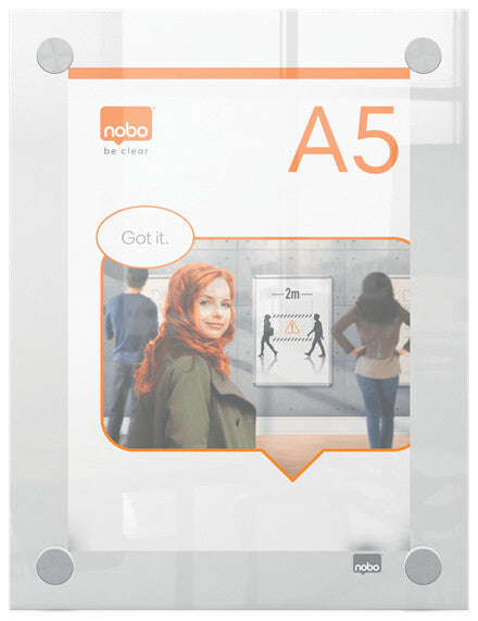 Nobo Premium Plus A5 Clear Acrylic Wall Mounted Poster Frame