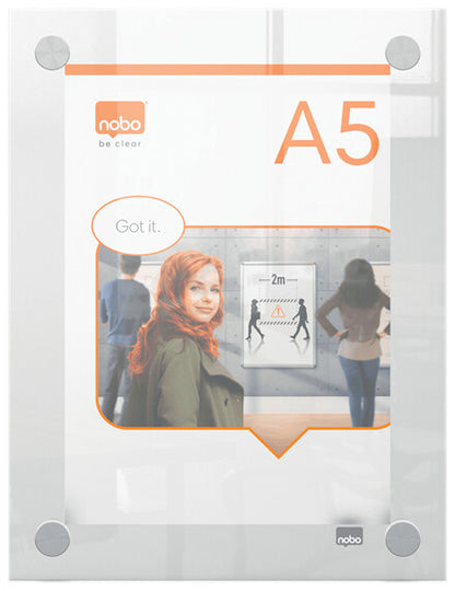 Nobo Premium Plus A5 Clear Acrylic Wall Mounted Poster Frame