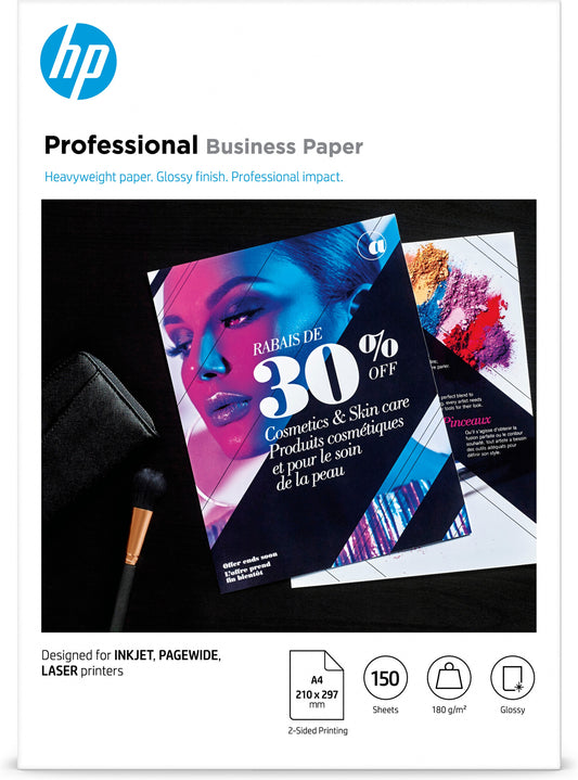 HP Professional Multi-use Glossy FSC Papers 180 gsm-150 sht/A4/210 x 297 mm