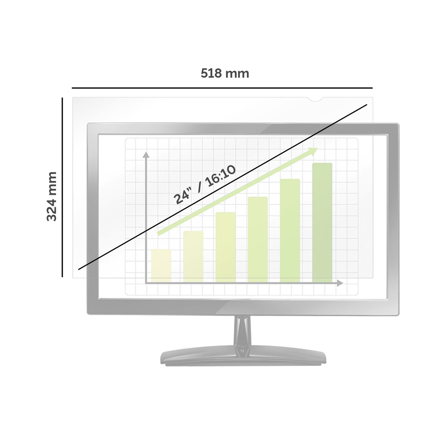 Fellowes PrivaScreen 61 cm (24") Monitor Frameless display privacy filter