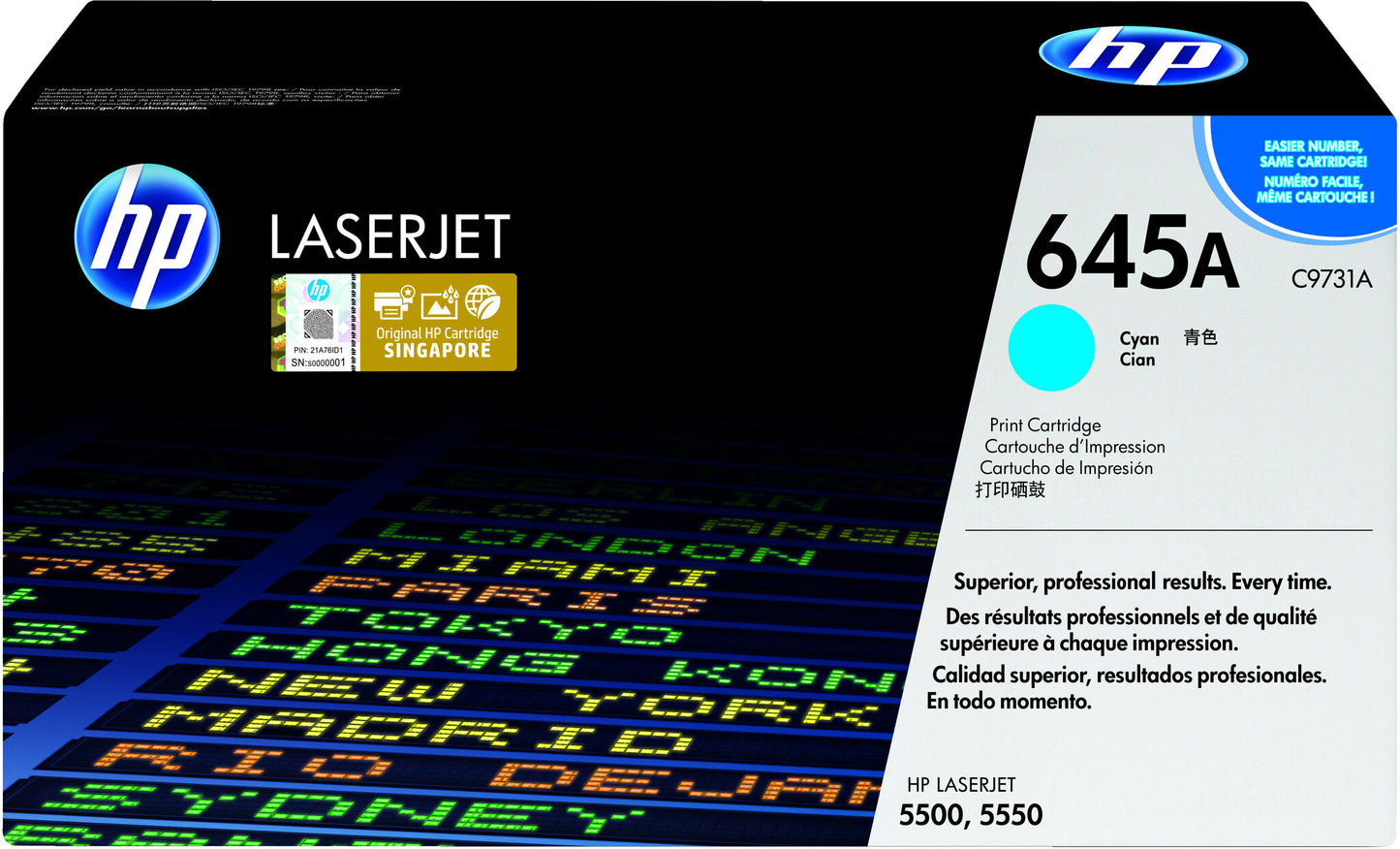 HP 645A Cyan Original LaserJet Toner Cartridge