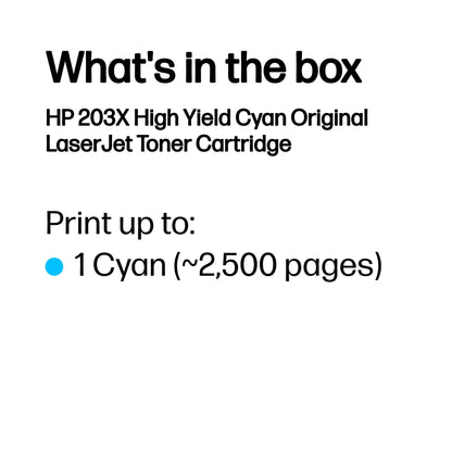 HP 203X High Yield Cyan Original LaserJet Toner Cartridge
