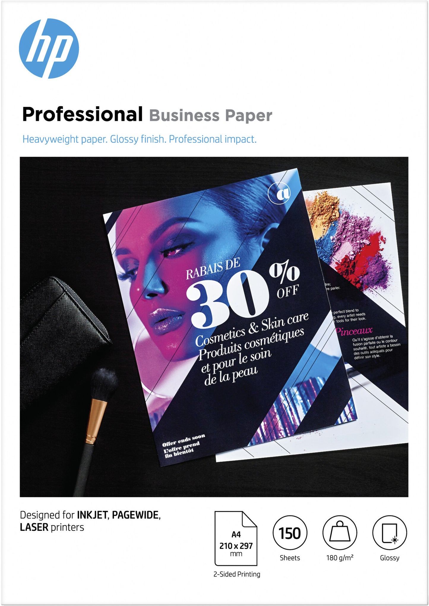 HP Professional Business Paper, Glossy, 180 g/m2, A4 (210 x 297 mm), 150 sheets
