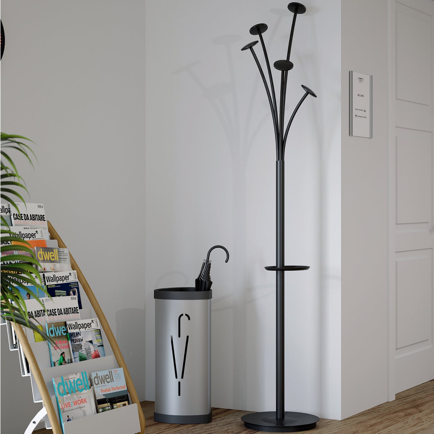 Alba Festival Coat Stand 350x350x1870mm Black PMFESTN