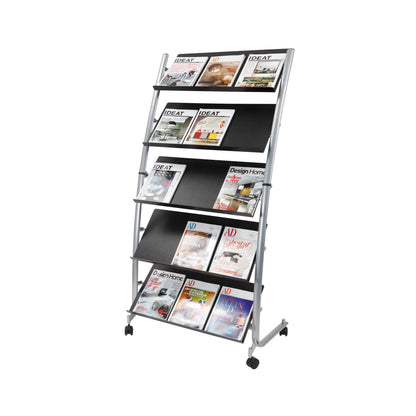 Alba 5 Shelf Mobile Literature Display Stand 3xA4 DD5GM