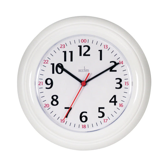 Acctim Wexham 24 Hour Plastic Wall Clock White 21862