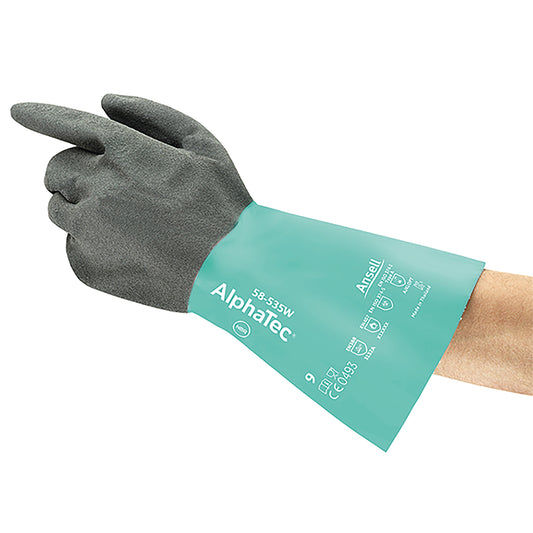 Ansell Alphatec 58-53W Nitrile Gloves (Pack of 6) Green/Black M