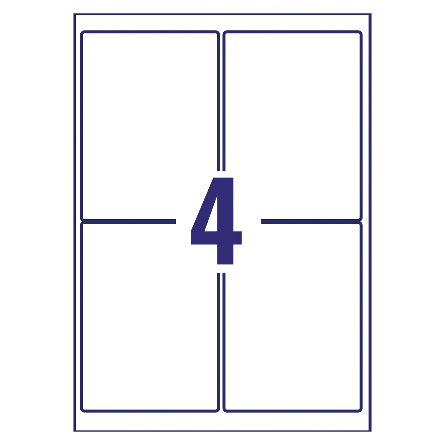 Avery Inkjet Parcel Labels 4 Per Sheet White (Pack of 100) J8169-25