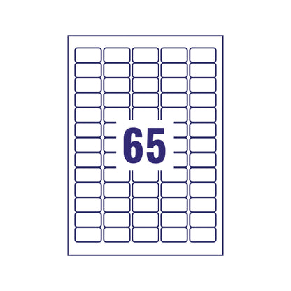 Avery Laser Labels 38x21mm 65 Per Sheet Clear (Pack of 1625) L7551-25