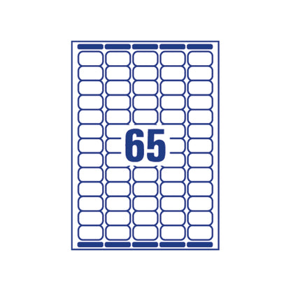 Avery Laser Labels 38.1 x 21.2mm White (Pack of 1625) L7651-25