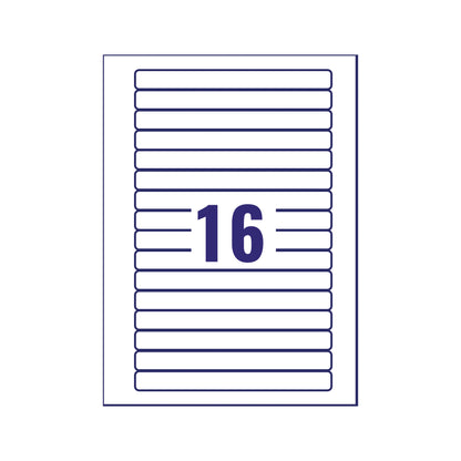 Avery Video Spine Label 145x17mm 16 Per Sheet Wht(Pack of 400)L7674-25