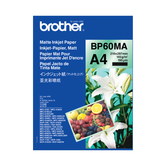 Brother Inkjet Paper Matt A4 Black (Pack of 25) BP60MA