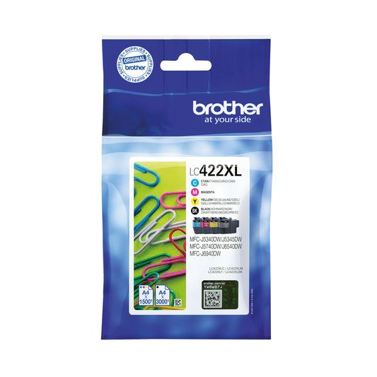 Brother LC422XL Inkjet Cartridge High Yield Multipack CMYK LC422XLVAL