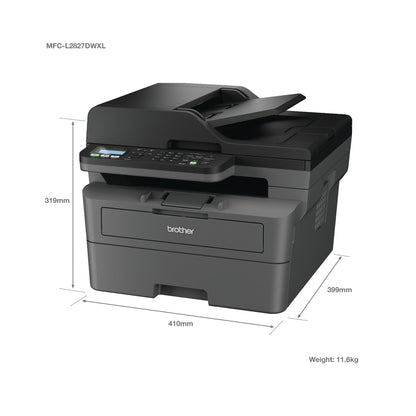 Brother MFC-L2827DWXL All In Box Bundle All-In-One Mono Laser Printer MFCL2827DWXLZU1