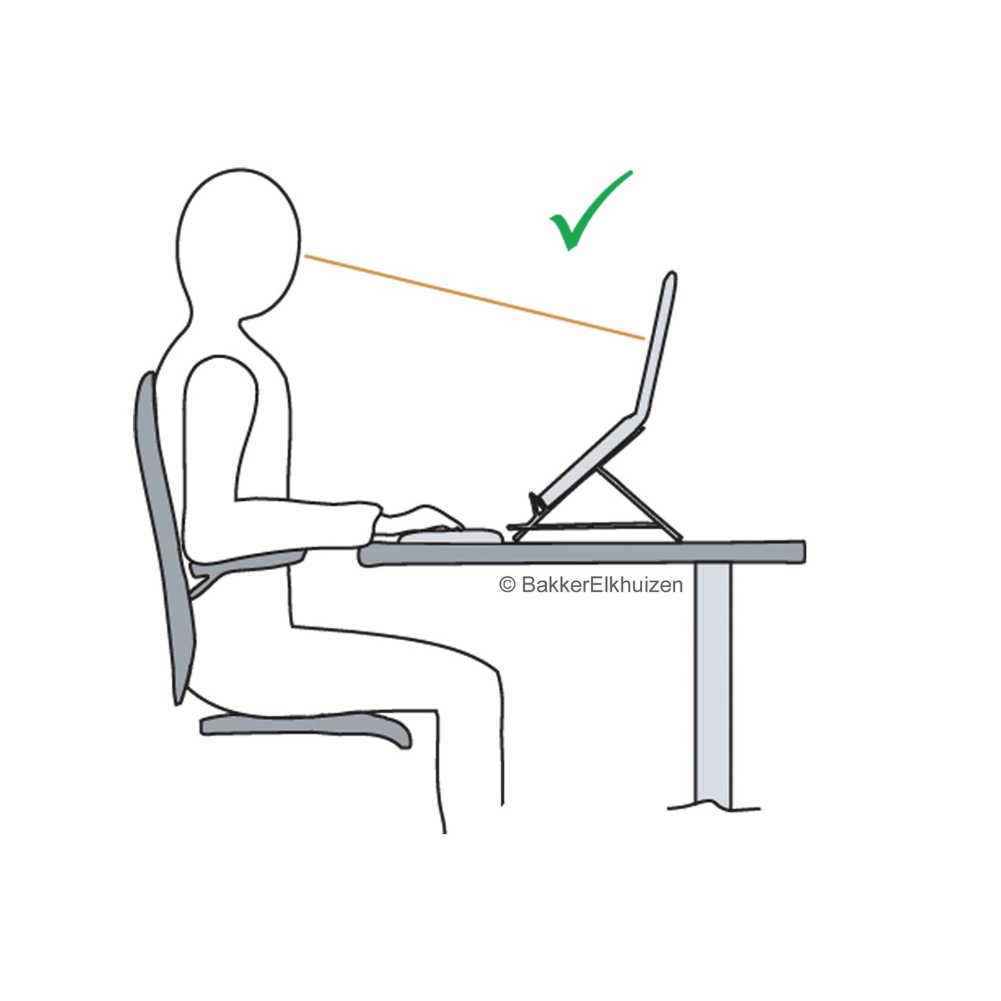 BakkerElkhuizen Ergo-Q 160 Laptop Stand Dark Grey BNEQ160DG