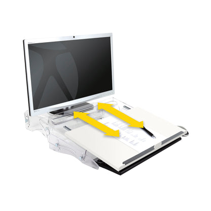 BakkerElkhuizen FlexDesk 630 2-in-1 Stand and Document Holder Clear BNEFDESK630N