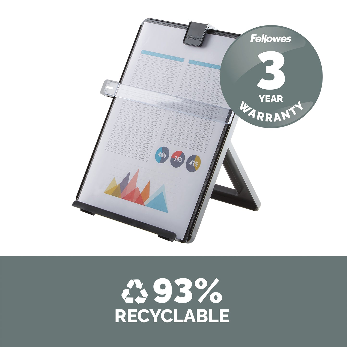 Fellowes Workstation Document Holder Black 21106