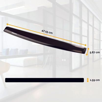 Fellowes Crystal Gel Keyboard Wristrest Black 9112201