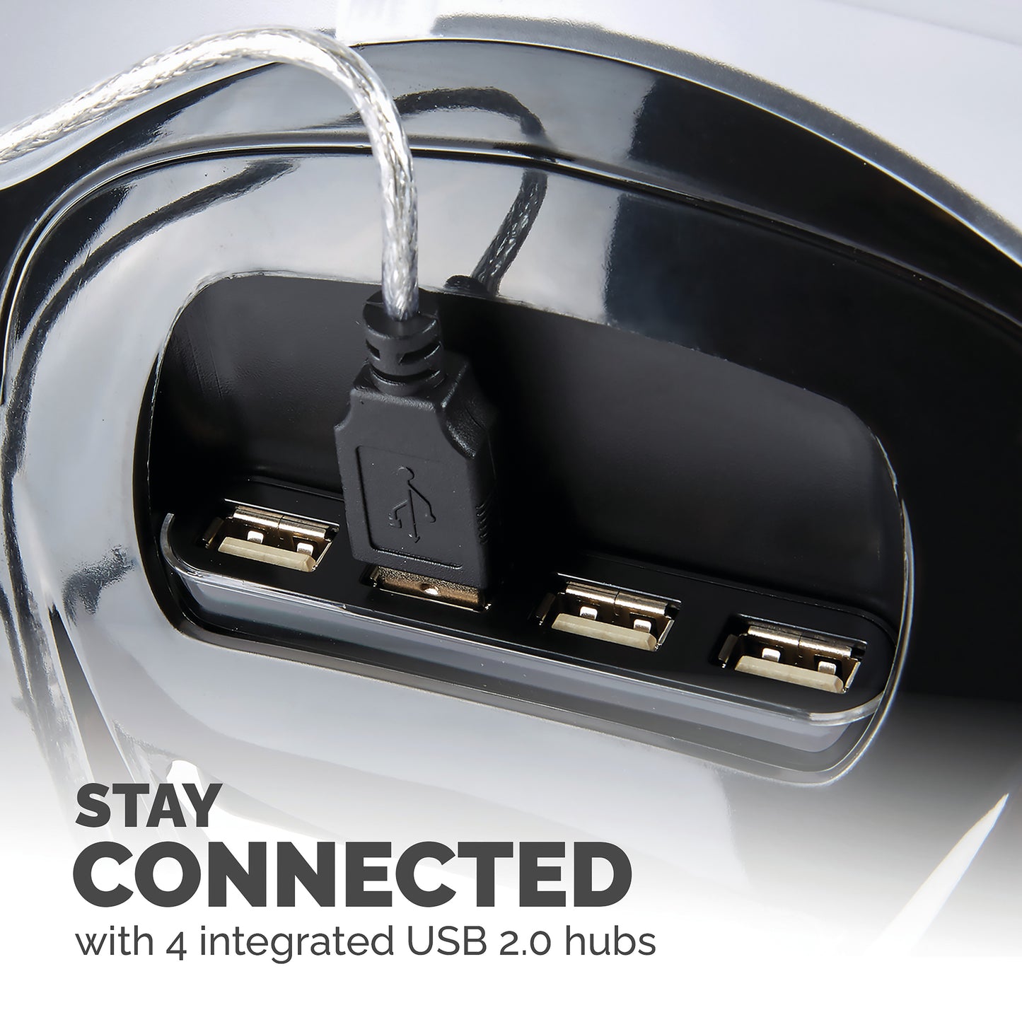 Fellowes Smart Suites Laptop Riser with USB Hub Black/Clear 8020201