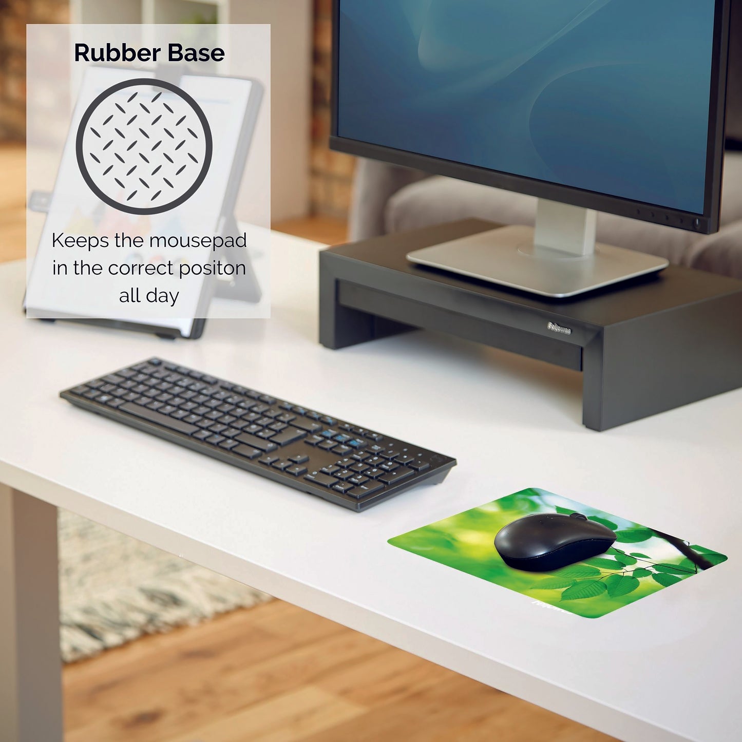 Fellowes Earth Series Mouse Mat Recycled Leaf Print 5903801