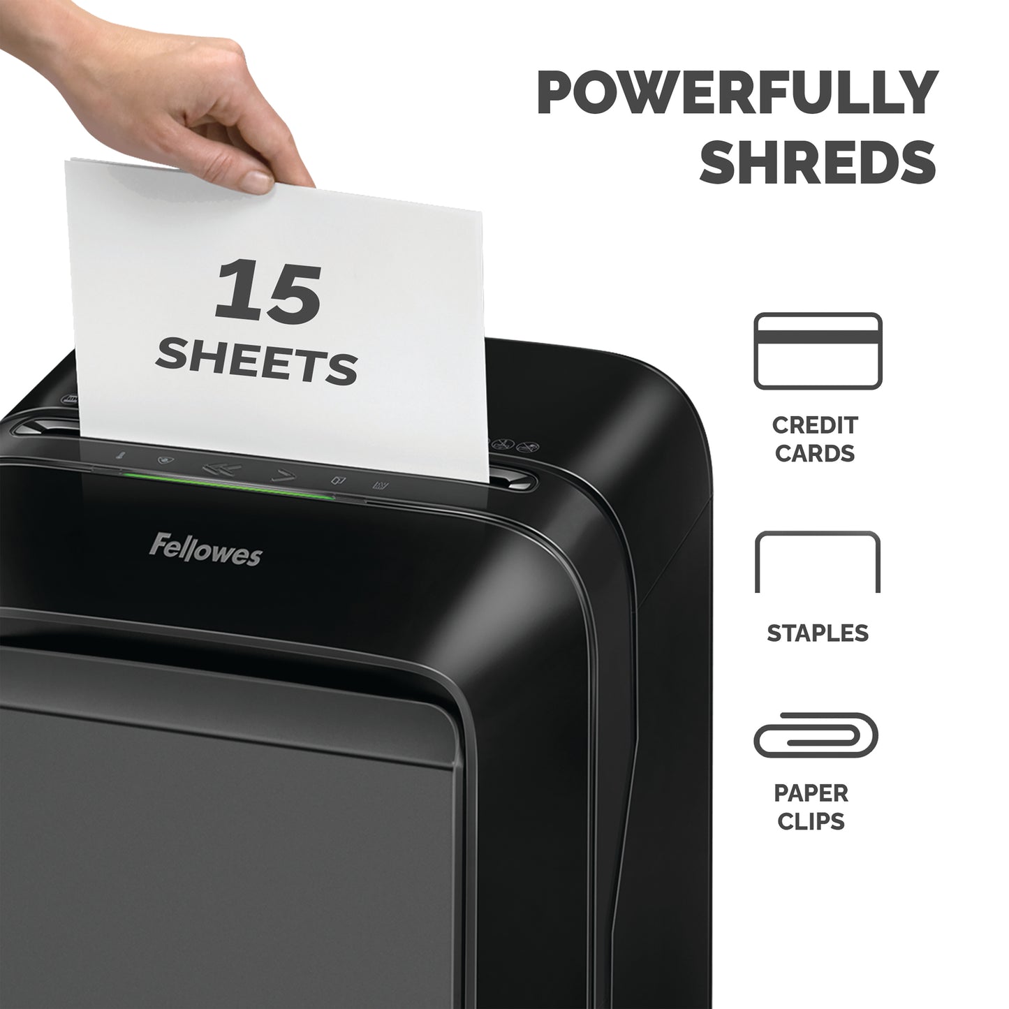Fellowes LX Series Powershred LX211 paper shredder Micro-cut shredding Black