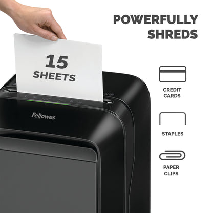 Fellowes LX Series Powershred LX211 paper shredder Micro-cut shredding Black