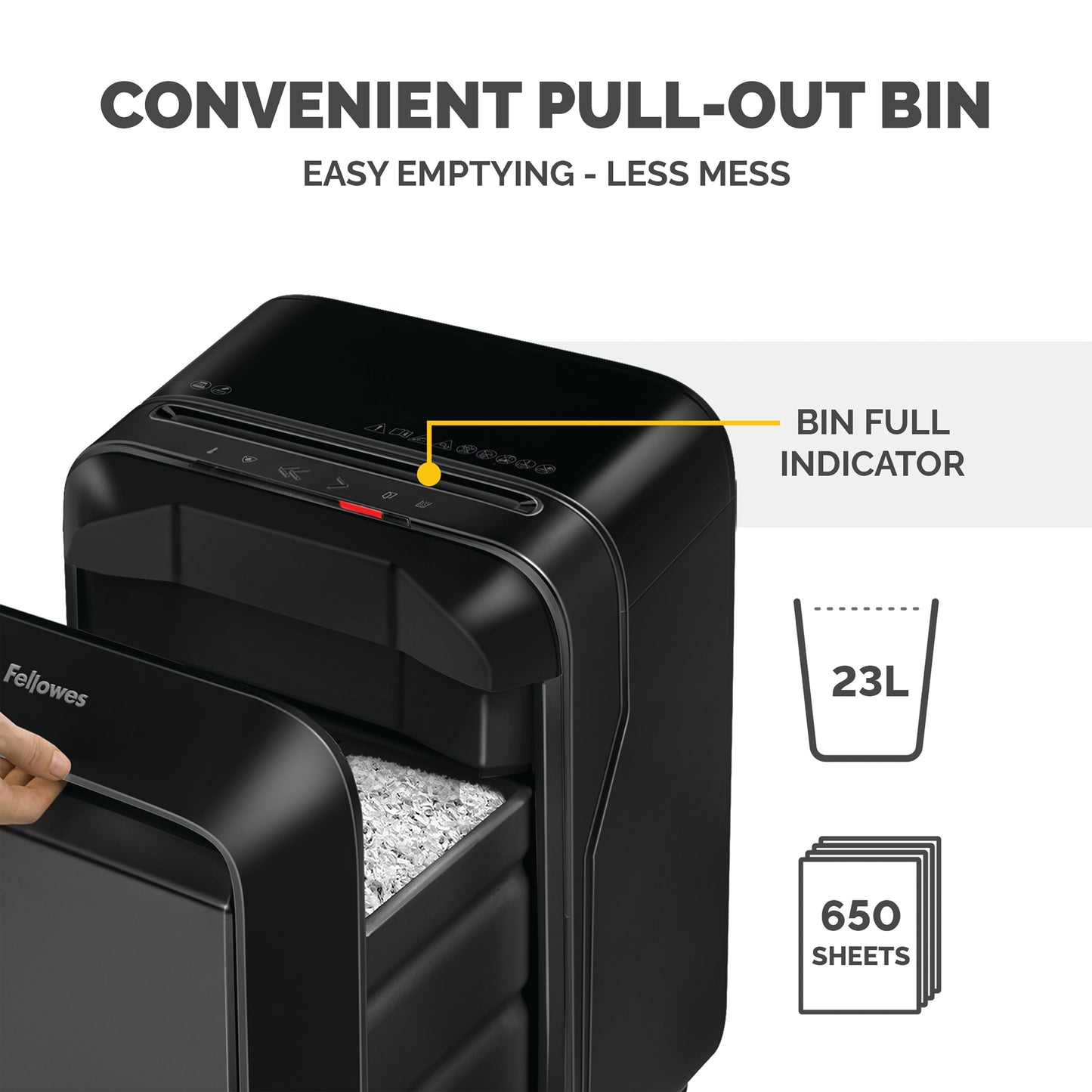 Fellowes LX Series Powershred LX211 paper shredder Micro-cut shredding Black
