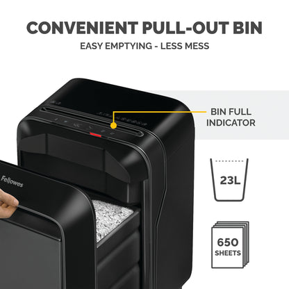 Fellowes LX Series Powershred LX211 paper shredder Micro-cut shredding Black