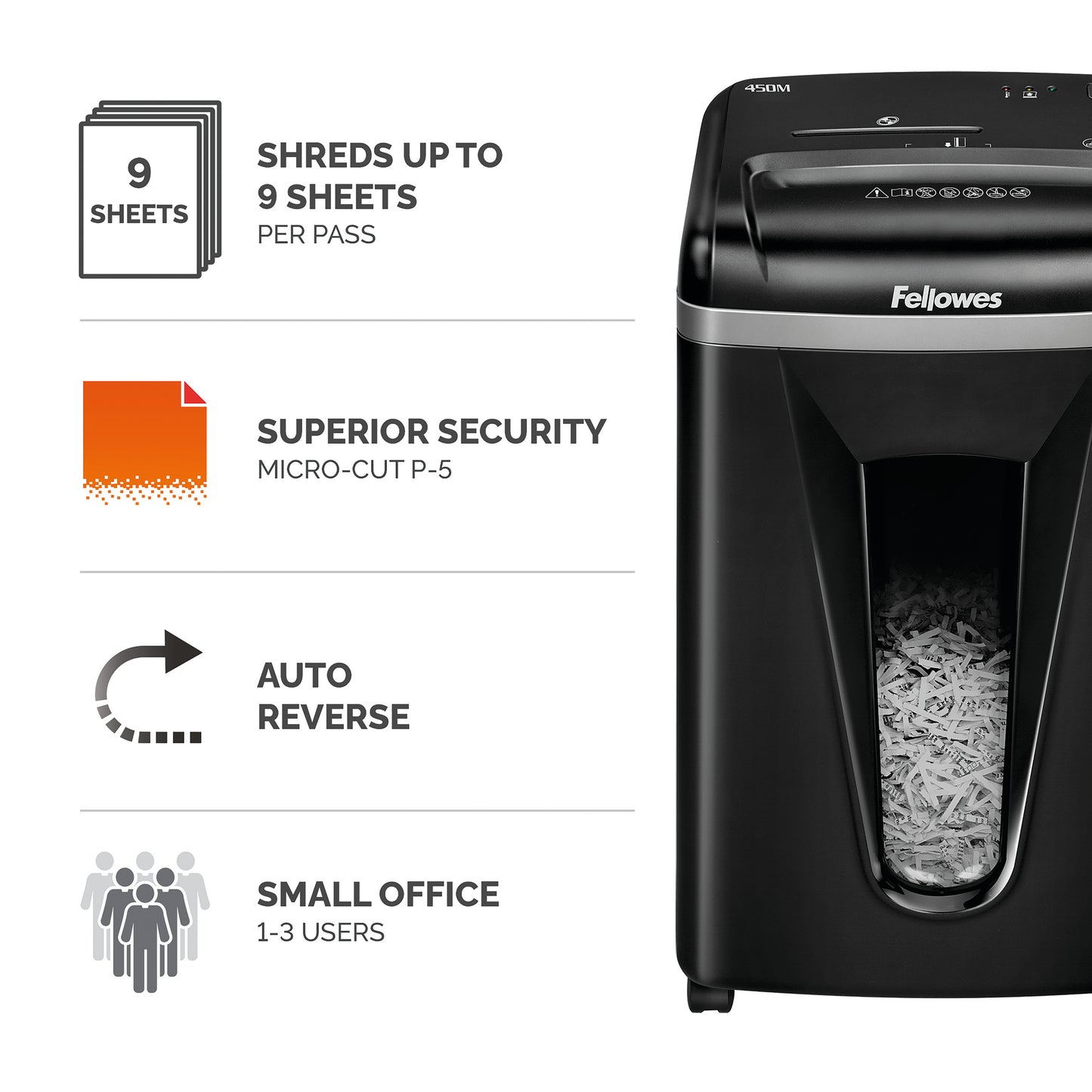 Fellowes 450M Micro Cut Shredder Black 4074201