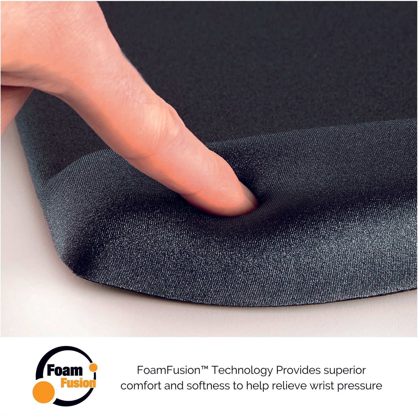 Fellowes Plush Touch Mousepad Wristrest Black 9252003