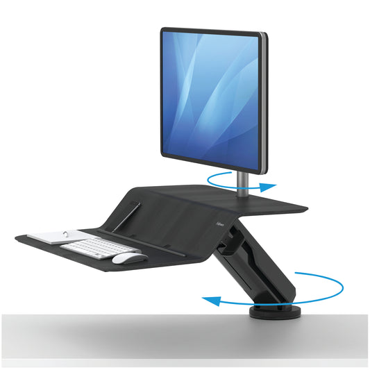 Fellowes Lotus Sit/Stand Workstation Single Screen Black 8081701