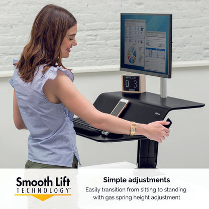 Fellowes Lotus Sit/Stand Workstation Single Screen Black 8081701