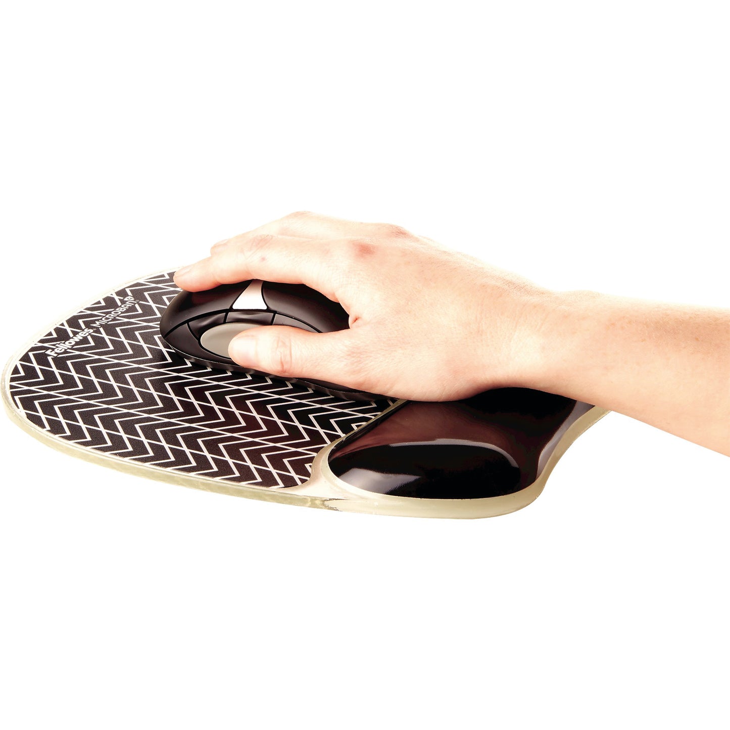 Fellowes Photo Gel Mouse Mat with Wristrest Chevron Design 9653401