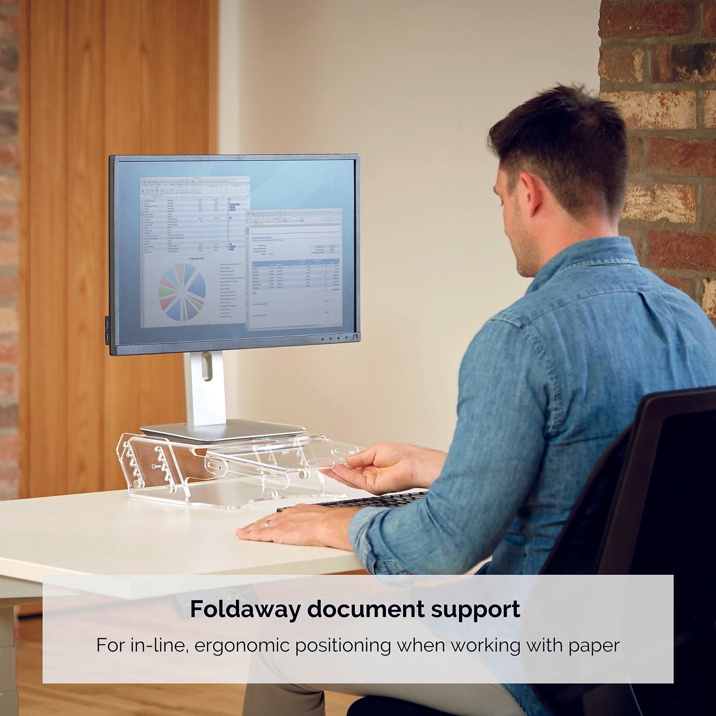 Fellowes Clarity Adjustable Monitor Riser Clear Acrylic 9731101