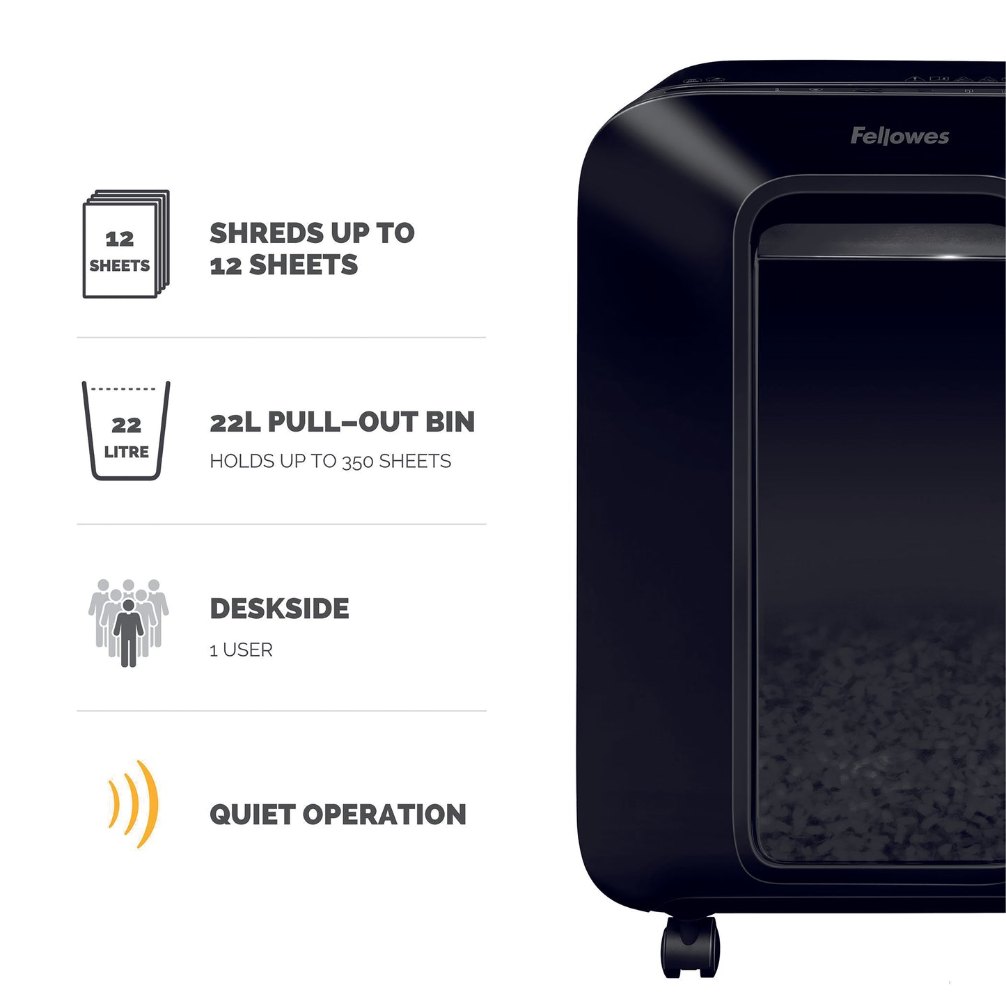 Fellowes Powershred LX200 Mini-Cut Shredder Black 5502301