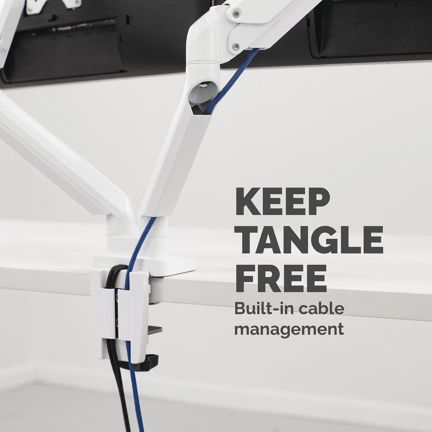 Fellowes Platinum Series Dual Monitor Arm - Monitor Mount for Two 8KG 40 Inch Screens - Adjustable Dual Monitor Desk Mount - Tilt 45° Pan 180° Swivel 360° Rotation 360°, VESA 75 x 75/100 x 100 - White