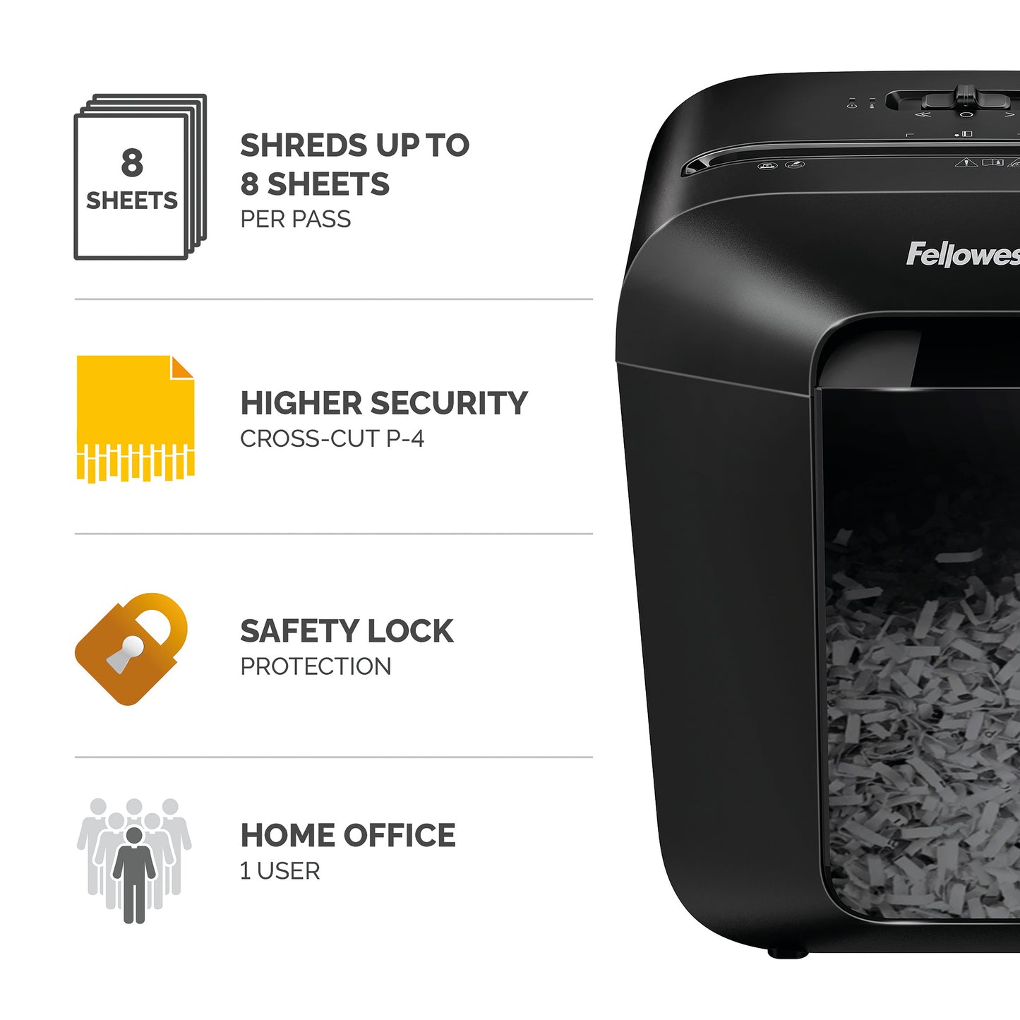 Fellowes Powershred LX45 paper shredder Cross shredding Black
