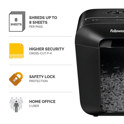 Fellowes Powershred LX45 paper shredder Cross shredding Black