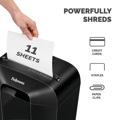 Fellowes LX Series Powershred LX70 Cross-Cut (P-4) Shredder – with Safety Lock