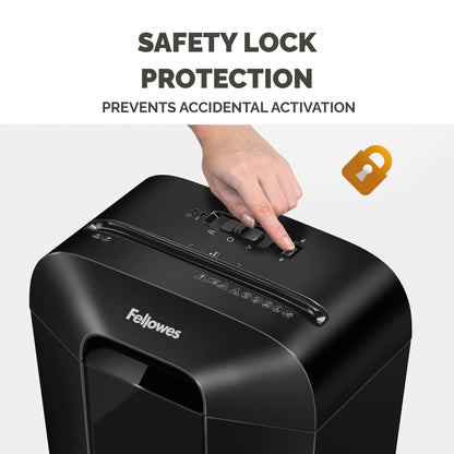 Fellowes LX Series Powershred LX70 Cross-Cut (P-4) Shredder – with Safety Lock