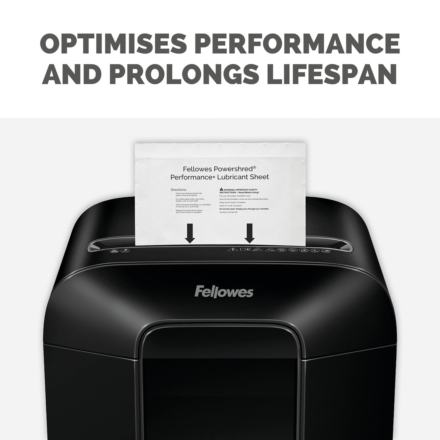 Fellowes Powershred Performance+ Lubricant Sheets (Pack of 10) 4025601