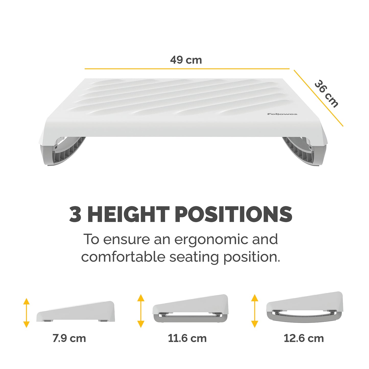Fellowes Breyta Footrest White 100016563