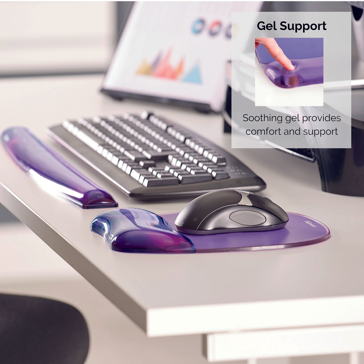 Fellowes Crystals Gel Mouse Pad Purple 9144103