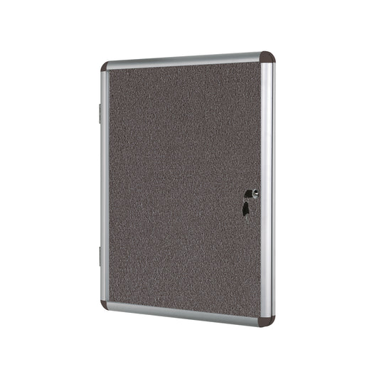Bi-Office Enclore Felt Indoor Lockable Glazed Case 720x981x35mm Grey VT630103150