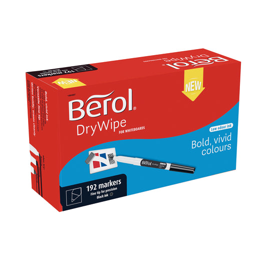 Berol Drywipe Pen Fine Black (Pack of 192) 1984905
