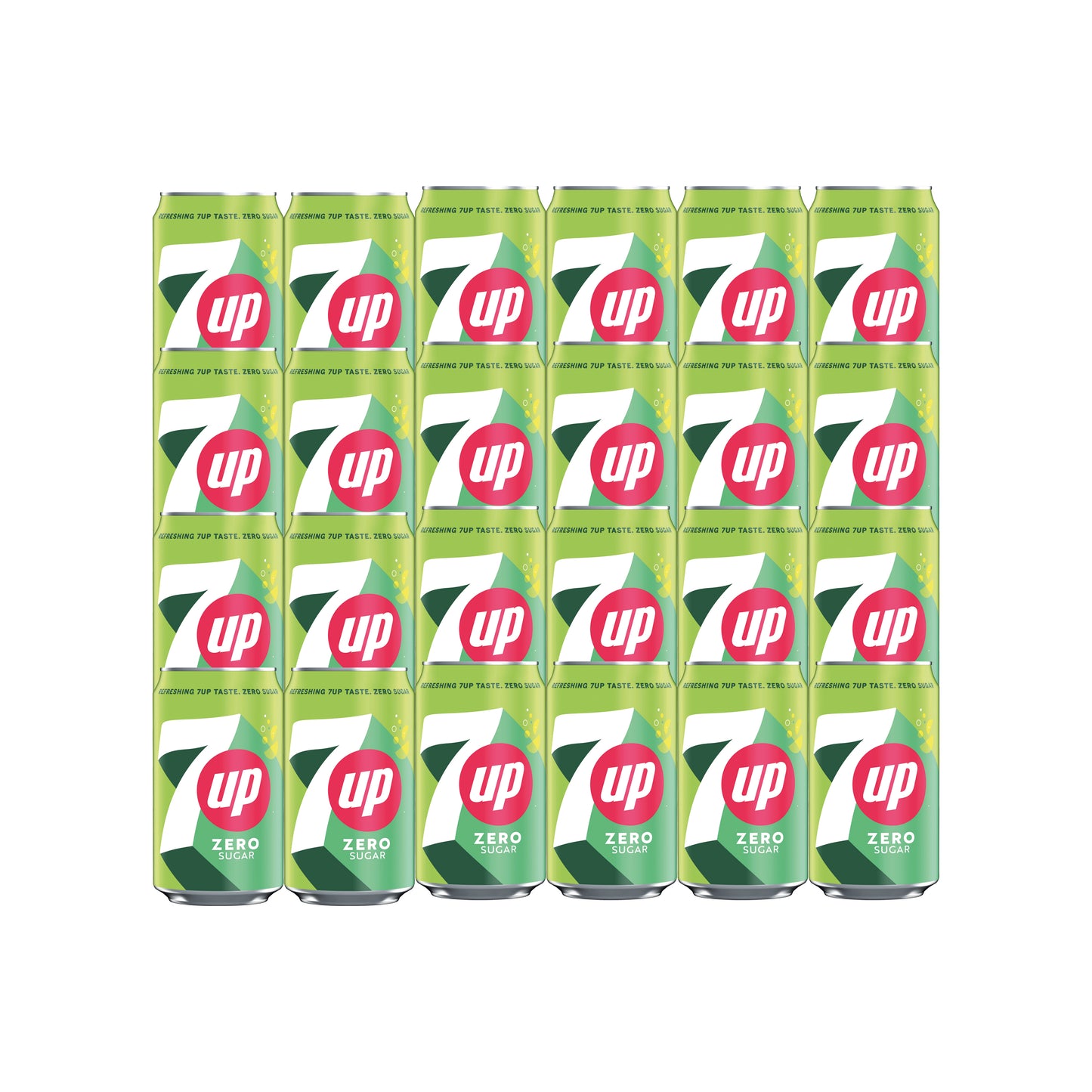 7 Up Zero Lemon and Lime Carbonated Soft Drink Canned 330ml (Pack of 24) 251254
