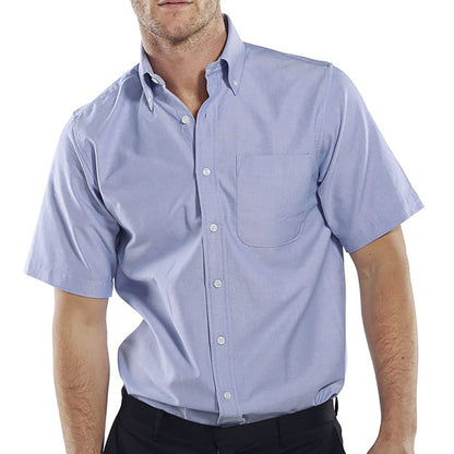 Beeswift Short Sleeve Oxford Shirt Blue 19.5