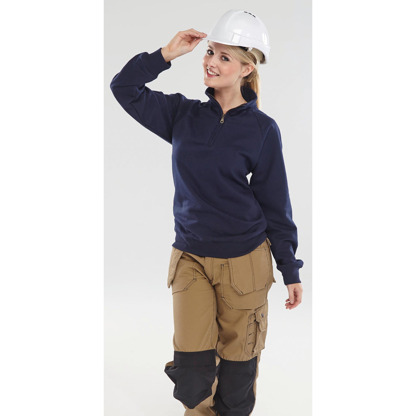 Beeswift Quarter Zip Sweatshirt Navy Blue S