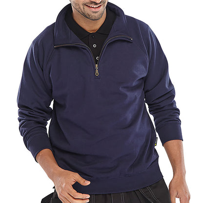 Beeswift Quarter Zip Sweatshirt Navy Blue 3XL